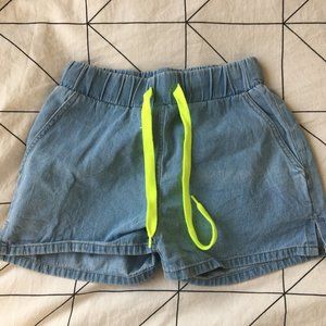 Light wash denim shorts